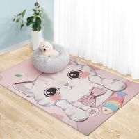 萌猫地垫(水晶绒面)尺寸不同 S码 1m*1m(适合15斤使用) 猫砂垫宠物防水防尿地垫凉席夏天易清洗专用狗笼围栏睡垫睡
