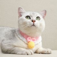 粉色 XS 15-20cm(2-4斤) 猫咪项圈手工钩织猫围脖围巾轻巧柔软拍照可爱卖萌宠物项圈脖圈