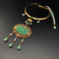 玉楼项圈 玉楼 富贵绝绝子!璎珞项圈大金锁项链背云汉服古风首饰玉楼春同款