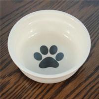 脚印单碗(无架子) 宠物餐桌 卡通陶瓷碗双碗 铁丝碗架可分离易清洗 猫碗狗碗食碗盆
