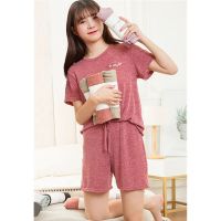 果酱红[夏季两件套] 小码(90-120) 仙女宅宅裤三件套春夏睡裤懒人家居裤外穿宽松束脚宅宅裤两件套装