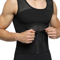 三倍收腹束胸黑色 L 建议110-130斤 夏季男士收腹塑身背心超薄隐形燃脂瘦身衣收腹肚子减肥束胸腰薄款