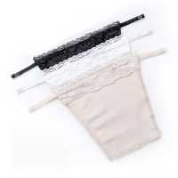 黑白肤 (均码 :3件装) 女蕾丝裹胸布薄 长横胸挡内衣围胸档防走光抹胸巾遮胸衣 黑色白色