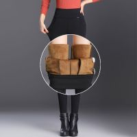 普通面料(黑色黄金绒 400-500克 S 70-95斤 羊羔绒裤子女士黑色打底裤冬女加绒加厚保暖棉裤小脚妈妈裤子秋冬