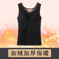 黑色[蜂巢暖胸] [1] M码 专利产品[80-105斤] 加绒发热保暖背心女士内衣双层加厚弹力打底衫保暖吊带背心女上衣