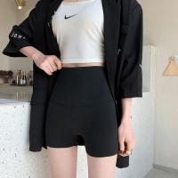 黑色三分款 M 鲨鱼皮骑行打底裤女外穿防走光夏薄款紧身收腹瑜伽芭比三分安全裤