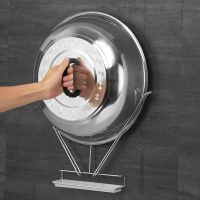 304不锈钢大中小锅盖架通用 可放直径46-90厘米的各种锅盖 灶台水槽上边壁挂大锅盖架 水盆架汤锅炒锅盖架带接水盘30