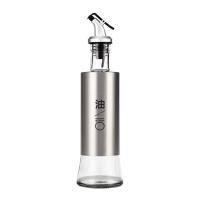 油瓶1支+送漏斗 不锈钢玻璃油壶家用防漏酱油瓶醋壶厨房调味瓶装油罐置物架套装