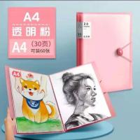 普通蓝A4可装60张 A3宝宝画册作品收纳册海报收纳册图画绘画收集册8K画画收藏夹袋