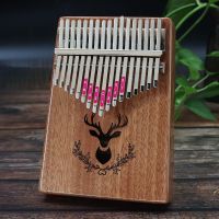 17音原木色直板[小鹿款] 拇指琴卡林巴琴17音21音初学者手指琴乐器桃花芯相思原木色