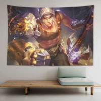 1 100*70cm(小号)不送灯 王者荣耀狂铁兰陵王澜老夫子李白挂布背景布墙布学生宿舍装饰