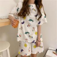 白鳄鱼 2XL 建议140-160斤 睡衣女春秋款棉质长袖长裤休闲可外穿冬季韩版学生可爱家居服套装