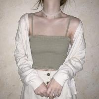 绿色 2021年夏季司马克小吊带背心女士打底衫短款背心女衫修身性感内搭