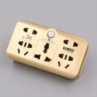 A06(金色+开关) 家用无线扩展插座转换器电源一转二三转换插头多功能用USB插排