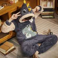 2806童 小码M(160cm/90斤) 睡衣男冬季珊瑚绒加厚加绒大码学生秋冬青年法兰绒男士家居服套装