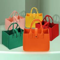 无配饰款[联系客服备注] 30*20*10cm[小容量] 毛毡伴手礼袋手提包宝宝满月百日生日宴伴娘卡通回礼盒喜糖手提袋