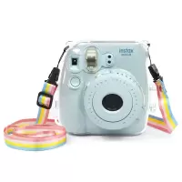 mini8 mini9透明壳+彩背绳 拍立得mini8 9 11水晶壳 透明壳mini 7S 7C 25 70 90相机