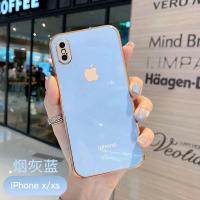 天空蓝+直边全包镜头 苹果X/XS[5.8寸] 苹果X手机壳iPhonexsmax电镀xr硅胶Xs直边全包镜头XR女款防