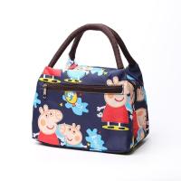 外拉链-佩奇 手提包女手拎学生饭盒包手提袋帆布包防水多功能便当包妈咪小布包