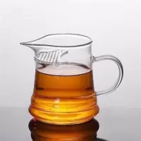 透明把公道杯 月牙过滤公道杯耐热绿茶公杯月牙滤网泡茶壶花茶办公玻璃杯茶具