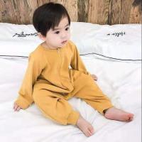 黄色晚安春秋薄款 80码建议70-80厘米 婴儿睡袋秋冬加厚分腿儿童防踢被-2-3-4-5岁宝宝加厚连体睡衣儿童