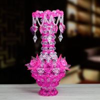 欧式花瓶足球珠 玫红色 材料包 手工制作DIY成人串珠欧式花瓶材料包散珠子编织家居创意摆件饰品