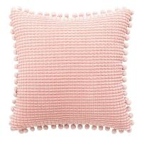 粉色 45*45cm抱枕套[不含芯] 球球灯芯绒抱枕ins北欧正方形客厅沙发靠枕床上腰靠椅子靠垫柔软