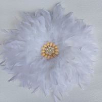 K99白色39cm成品 ins风羽毛墙面装饰挂件 粉色花服装店北欧创意客厅床头轻奢壁饰