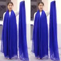 宝石蓝 长1.75米 宽0.7米 秋冬季保暖时尚丝巾女百搭3米宝石蓝围巾超大纱巾披肩防晒沙滩巾