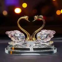 粉色天鹅+镶钻雏菊垫 车内装饰汽车摆件创意车内饰品情侣车内饰品高档天鹅羽毛防滑垫