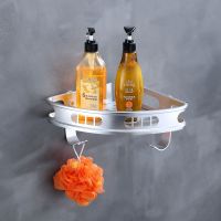 银色 浴室三角篮卫生间实心置物架收纳免打孔厨房免钉扇形挂篮