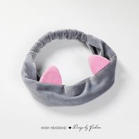 薄猫耳灰 束发带女洗脸敷面膜专用头箍化妆头套头巾秋冬发箍绑发捆发卡头饰