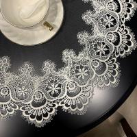 S51纯净白(网纱) 50cm圆(无中心花) 大圆桌布蕾丝布艺网纱家用双层圆形小圆盘欧式餐桌垫套罩空调盖布