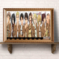 YHK4752 40*60 仅画芯 独立 动漫进击的巨人三笠超帅斩击海报挂画有框画客厅装饰画无框画壁画