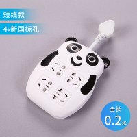 熊猫款 不带USB 0.2米(收藏送墙贴) 卡通插排插座多孔位插线板桌面床头柜带线移动排插带开关学生宿舍用安全电源拖插线