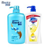 飘柔洗发水+舒肤佳沐浴露 洗发露400ml+纯白清香沐浴露400ml 800ml 洗发露男士舒肤佳1升洗发水沐浴露套装洗