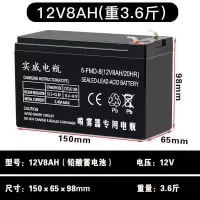 实威12V8AH+插线 电动喷雾器电瓶12v农用大容量锂电池12伏灯音响门禁12V8A12ah电瓶