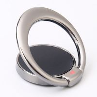 [黑色]高级氧化铝指环扣支架 超薄金属手机指环扣CD纹懒人多功能车载磁吸桌面手机支架神器