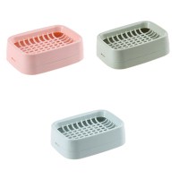 北欧粉+绿+蓝(方形款) 双层肥皂盒卫生间便携带盖创意家用可爱免打孔沥水香皂Z架旅行皂