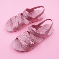 紫色。 (粉紫色) 37 偏小建议选大一码 防滑软底棉纺纱厂工作凉鞋女士夏中老年平底白色舒适上班塑料胶