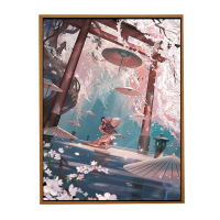 516381 绷内框+充足颜料+画笔 30*45 阴阳师diy数字油画减压手工上色填充油彩画客厅背景画挂画