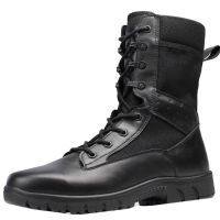 [普通款]黑色高帮靴YQ 36 超轻登山鞋男靴子户外透气工装靴减震保安鞋马丁靴网靴雪地高帮鞋