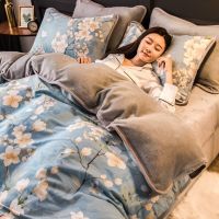 秋水伊人-TB 1.2床[三件套]被套150X200 雪花绒加厚四件套珊瑚绒冬季保暖双面绒床单被套法兰绒床上三件套