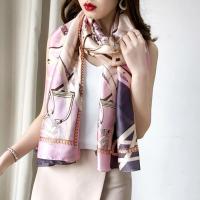 刘涛明星同款+灰粉色 杭州丝绸真丝丝巾女春秋冬季韩版百搭保暖桑蚕丝围巾披肩长款纱巾