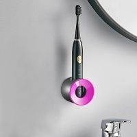 免打孔电动牙刷架-紫色(单个装) 免打孔自动电动牙刷架卫生间置物架壁挂式浴室牙具放牙刷支架收纳