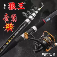 狼王海竿套装特价抛竿远投竿鱼竿套装超硬碳素海钓竿海杆渔具组合