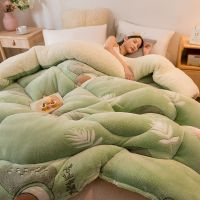 羊羔绒冬被[牛油果] 110*100cm[冬被3斤] 被子雪花绒冬被冬天加厚保暖学生宿舍单人被芯羊羔绒棉被