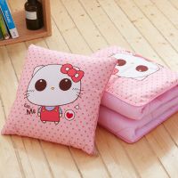 可爱情侣 普通款合起40cm展开110*150 汽车抱枕被子两用办公室午睡枕多功能枕头被折叠毯靠垫靠枕空调被