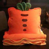 橘黄简约胡萝卜[37*37cm] 插手抱枕[柔软舒适 无毯子] 可爱暖手抱枕被子两用三合一办公室午睡神器午休毯汽车靠垫车