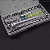 40件套筒工具箱[小套筒为主] 五金工具组合套装多功能维修工具箱家用工具电工工具五金工具大全